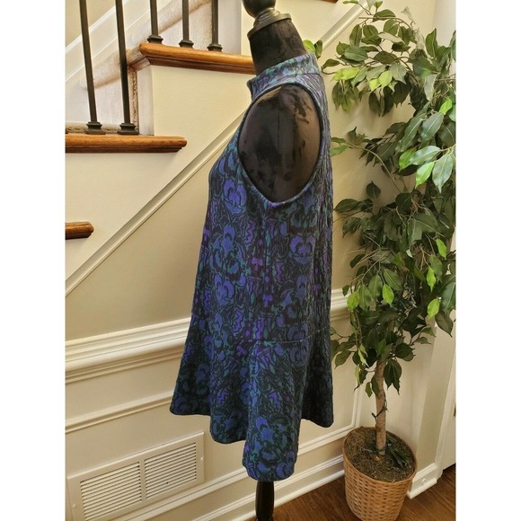 Free People Women's Floral Cotton Sleeveless Mock Neck Knee Length Dress Size M - Picture 6 of 10